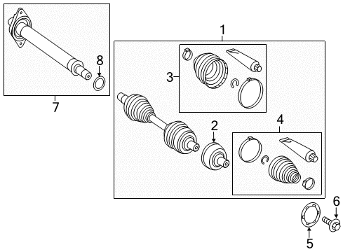 2014 Mercedes-Benz CLA45 AMG Drive Axles - Front Diagram