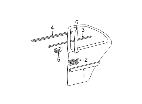 2004 Mercedes-Benz C32 AMG Exterior Trim - Rear Door Diagram