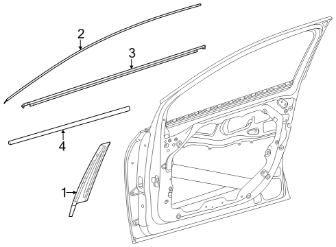 2024 Mercedes-Benz EQS 580 SUV Exterior Trim - Front Door Diagram