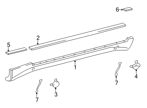 1998 Mercedes-Benz E320 Exterior Trim - Pillars Diagram