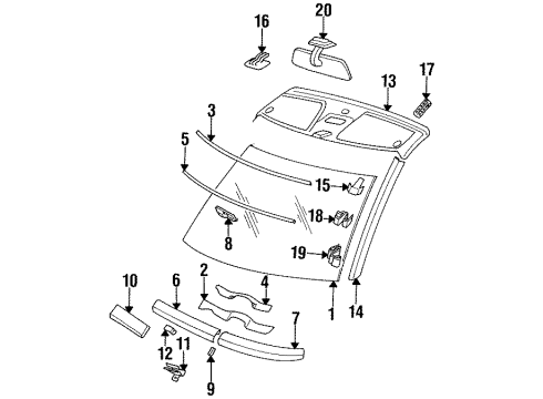 Reveal Molding Clip Diagram for 124-988-21-78