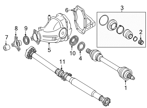 2017 Mercedes-Benz GLE43 AMG Axle & Differential - Rear Diagram 1