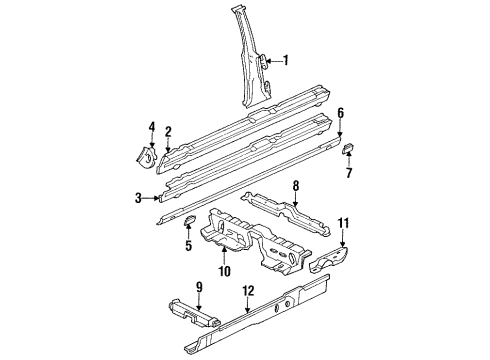 1989 Mercedes-Benz 300SEL Center Pillar Diagram