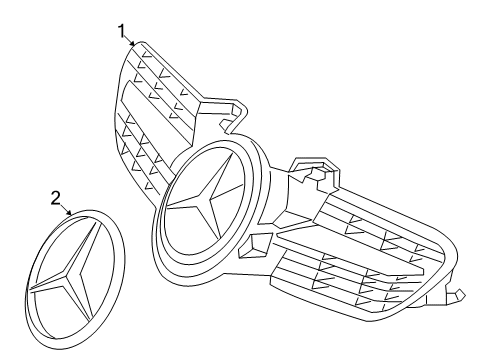 2009 Mercedes-Benz SLK300 Grille & Components Diagram