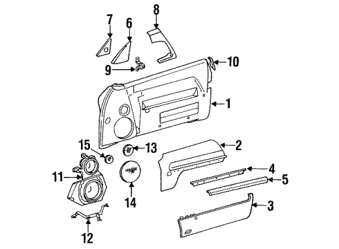 Trim Panel Diagram for 129-720-22-70-9045