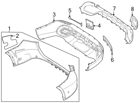 2023 Mercedes-Benz GLC300 Bumper & Components - Rear Diagram 6