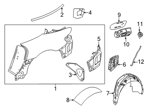 Quarter Panel Diagram for 190-630-85-00