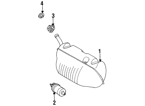 1991 Mercedes-Benz 350SD Fuel System Components, Fuel Delivery Diagram