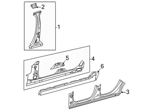 Outer Rocker Panel Diagram for 223-630-83-04