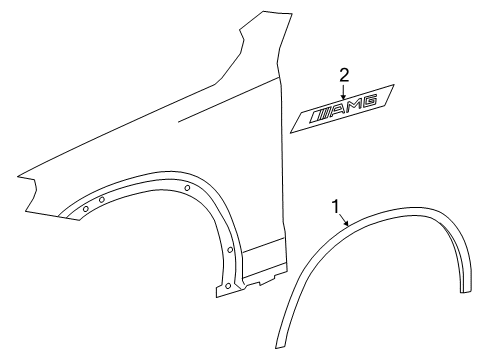 2020 Mercedes-Benz GLC63 AMG Exterior Trim - Fender Diagram 1