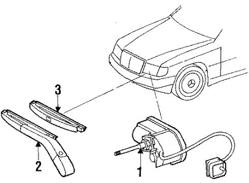 1988 Mercedes-Benz 300CE Wiper & Washer Components, Electrical Diagram