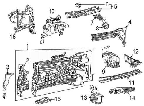 Apron/Rail Assembly Diagram for 167-620-79-01