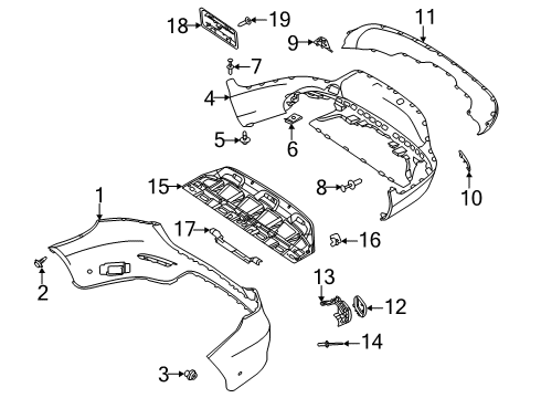 2020 Mercedes-Benz GLC300 Bumper & Components - Rear Diagram 2