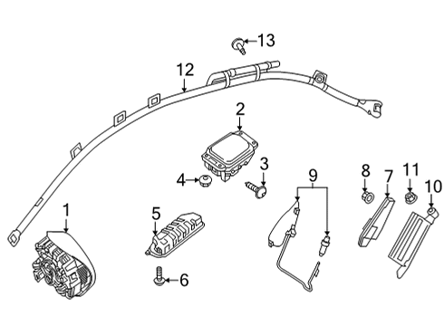 2020 Mercedes-Benz AMG GT 53 Air Bag Components Diagram 1