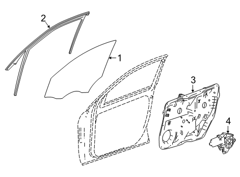 Door Glass Diagram for 292-720-01-20