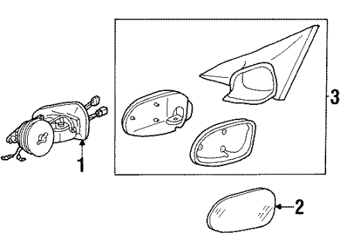 2001 Mercedes-Benz SL600 Outside Mirrors Diagram