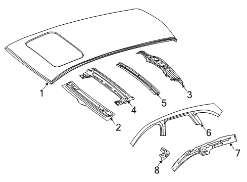 2017 Mercedes-Benz E400 Roof & Components Diagram 3