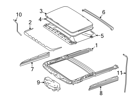 2006 Mercedes-Benz R500 Sunroof, Body Diagram 2