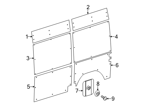 2021 Mercedes-Benz Sprinter 3500XD Interior Trim - Side Panel Diagram 5