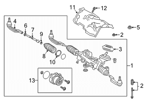 2021 Mercedes-Benz GLA250 Steering Column & Wheel, Steering Gear & Linkage Diagram 3