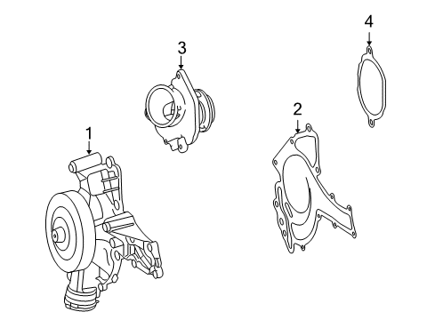 Water Pump Gasket Diagram for 272-201-00-80