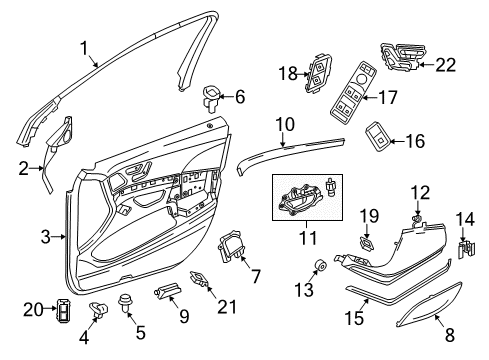 2016 Mercedes-Benz S550 Rear Door Diagram 2