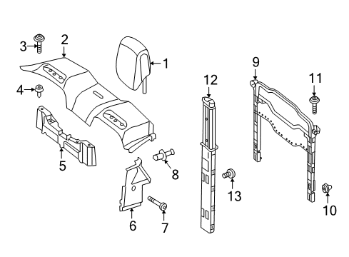 2020 Mercedes-Benz C300 Roll Bar & Headrest Assembly