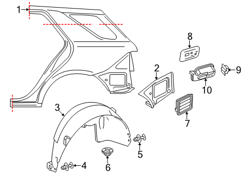 2013 Mercedes-Benz ML550 Quarter Panel & Components Diagram