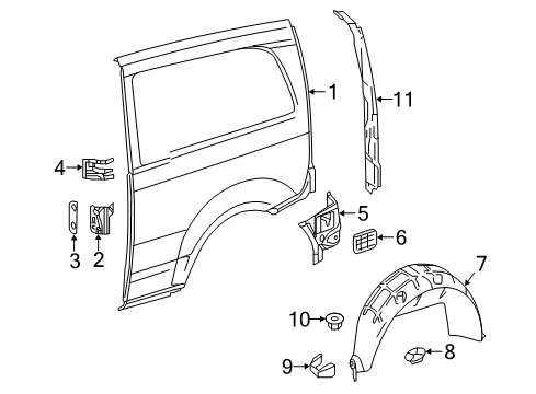 2018 Mercedes-Benz Metris Side Panel & Components Diagram 1