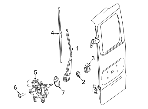 2019 Mercedes-Benz Metris Back Door - Wiper & Washer Components