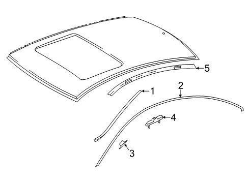 2014 Mercedes-Benz E550 Exterior Trim - Roof Diagram 1