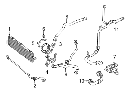 2018 Mercedes-Benz GLC350e Inverter Cooling Components Diagram 1