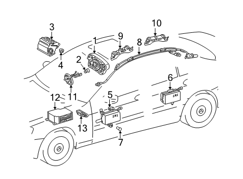 Driver Air Bag Diagram for 203-460-23-98-9B51