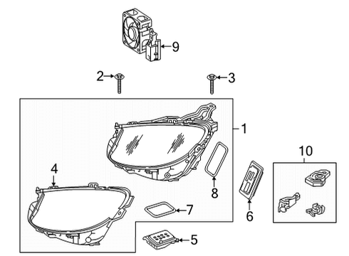 2023 Mercedes-Benz E450 Headlamp Components Diagram 2