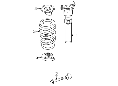 2016 Mercedes-Benz CLA250 Shocks & Components - Rear Diagram 1