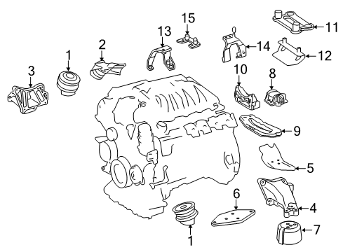 2014 Mercedes-Benz CL65 AMG Engine & Trans Mounting Diagram