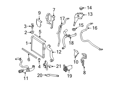 Upper Hose Diagram for 221-501-18-84