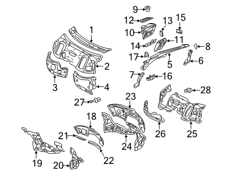 2007 Mercedes-Benz SL65 AMG Cowl Diagram