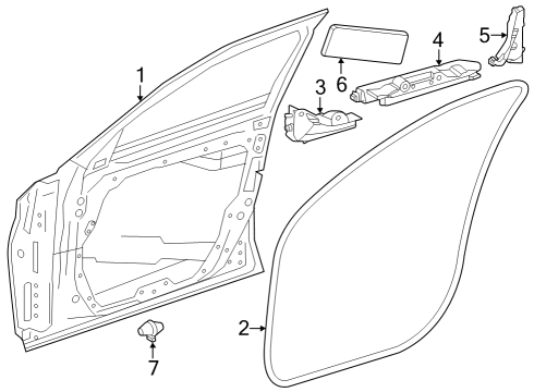 Door Shell Diagram for 254-720-17-00