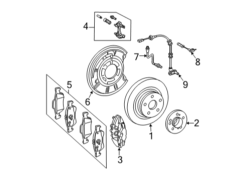 2005 Mercedes-Benz E320 Brake Components, Brakes Diagram 3