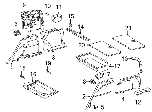 Cargo Trim Panel Diagram for 210-690-36-25-9B57