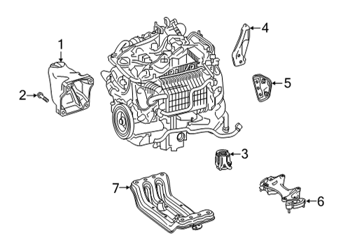 2021 Mercedes-Benz AMG GT 43 Engine & Trans Mounting Diagram