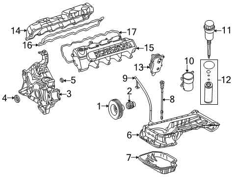 2005 Mercedes-Benz G500 Engine Parts & Mounts, Timing, Lubrication System Diagram 1