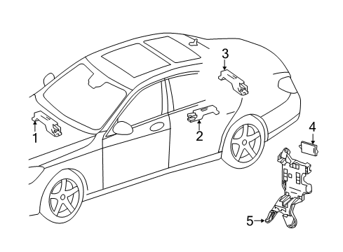 2017 Mercedes-Benz E300 Keyless Entry Components Diagram