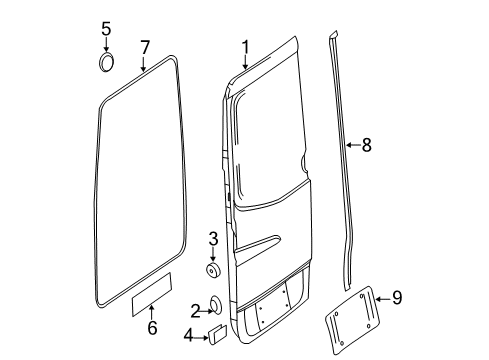 2015 Mercedes-Benz Sprinter 2500 Rear Loading Door - Door & Components Diagram 1