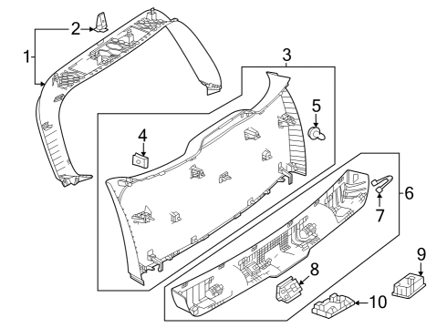 2022 Mercedes-Benz EQB 350 Interior Trim - Lift Gate Diagram