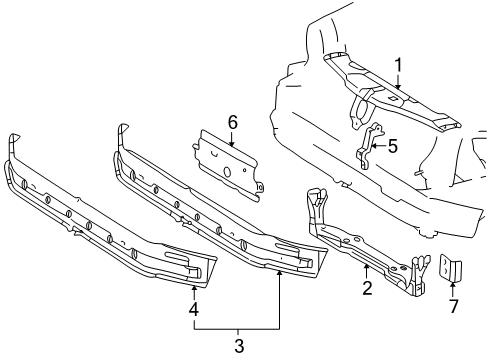 2001 Mercedes-Benz CLK55 AMG Radiator Support Diagram