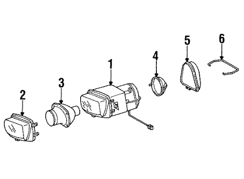 1993 Mercedes-Benz 500E Fog Lamps Diagram