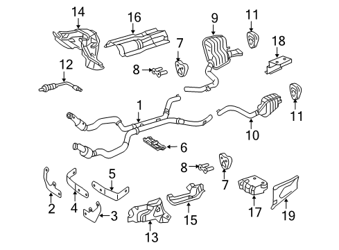 Catalytic Converter Diagram for 230-490-33-19-80