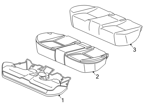 2019 Mercedes-Benz GLC43 AMG Rear Seat Components Diagram 1